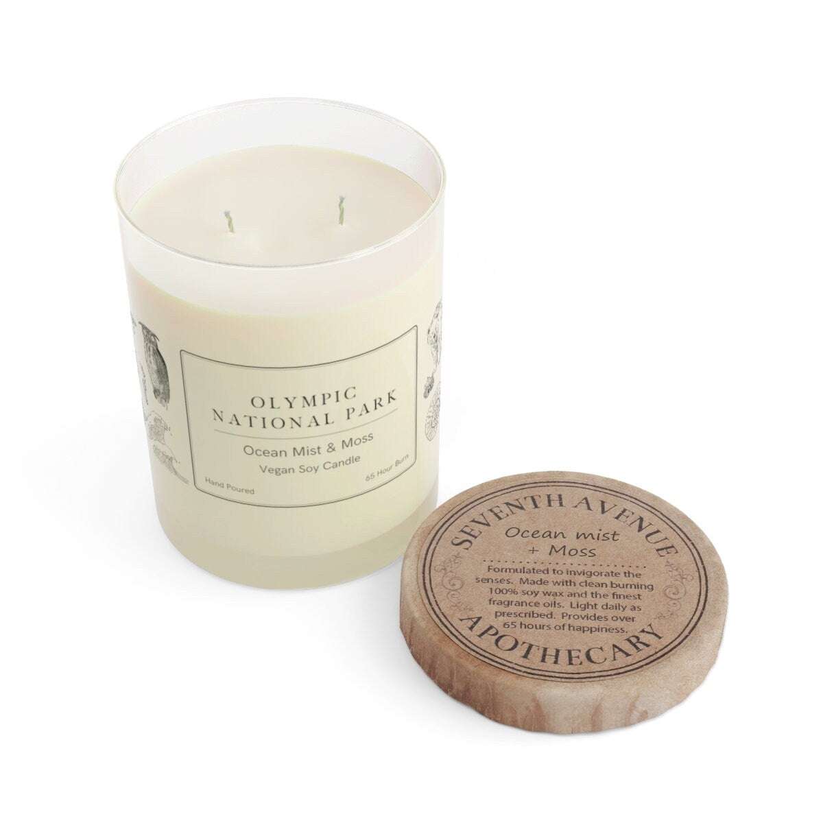 Olympic National Park Mist & Moss Hand Poured CandleThe Seventh Avenue scented candle comes in 11oz jars and brings the outdoors into your aromas of the fresh ocean mist and moss of Olympic National Park on the Pacifi