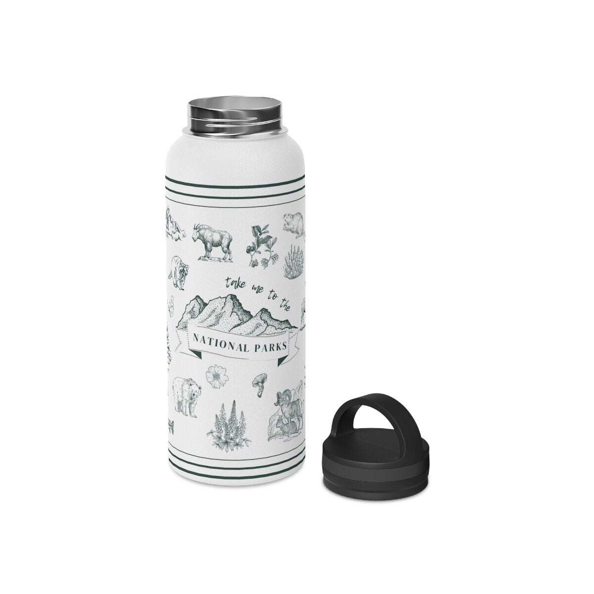 National Parks Insulated Water Bottle 32ozCelebrate your favorite national treasure everyday with this 32 oz insulated water bottle.
Perfect for road trips, camping, backpacking, and everyday use!
Capacity: 