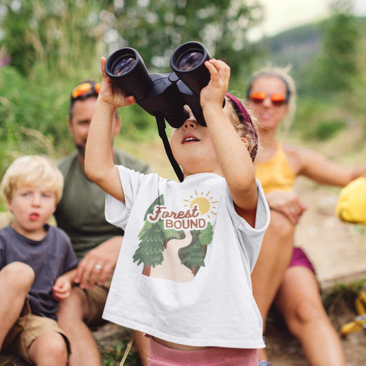 Forest Bound Youth & Toddler ShirtThe perfect shirt for family hiking, camping trips, National Park adventures, or just every day walks in the woods. Inspire those youngins to get outside and explore