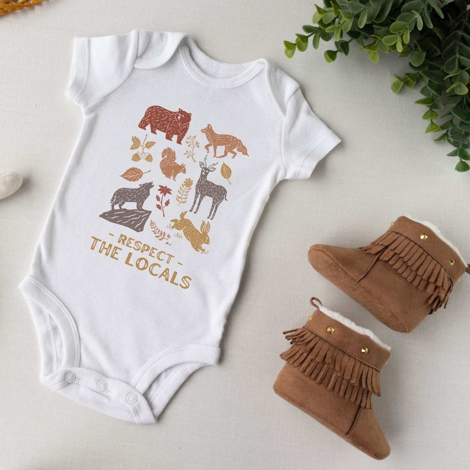 Respect the Locals Wildlife Baby Onesie