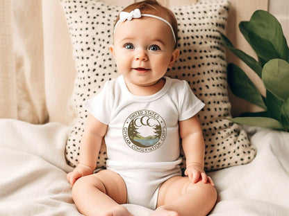 Civilian Conservation Corps CCC Baby OnesieOn your next National Park hike, teach your little one about the Civilian Conservation Corps (CCC), a work relief program that gave millions of young men employment 
