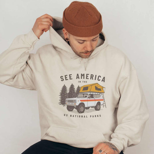 See America International Harvester Scout Camper Hoodie